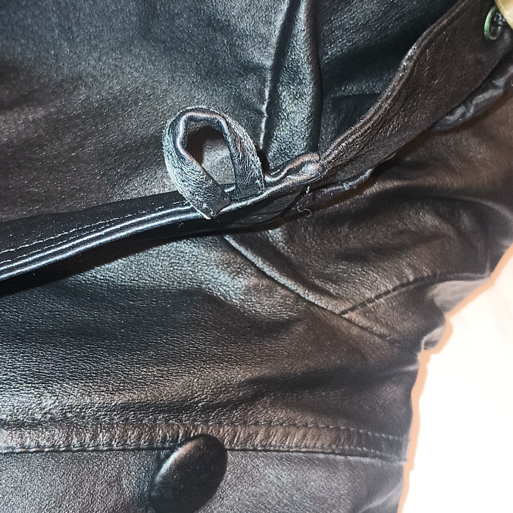 Middlebrook park black Leather trench coat - Picture 8 of 13